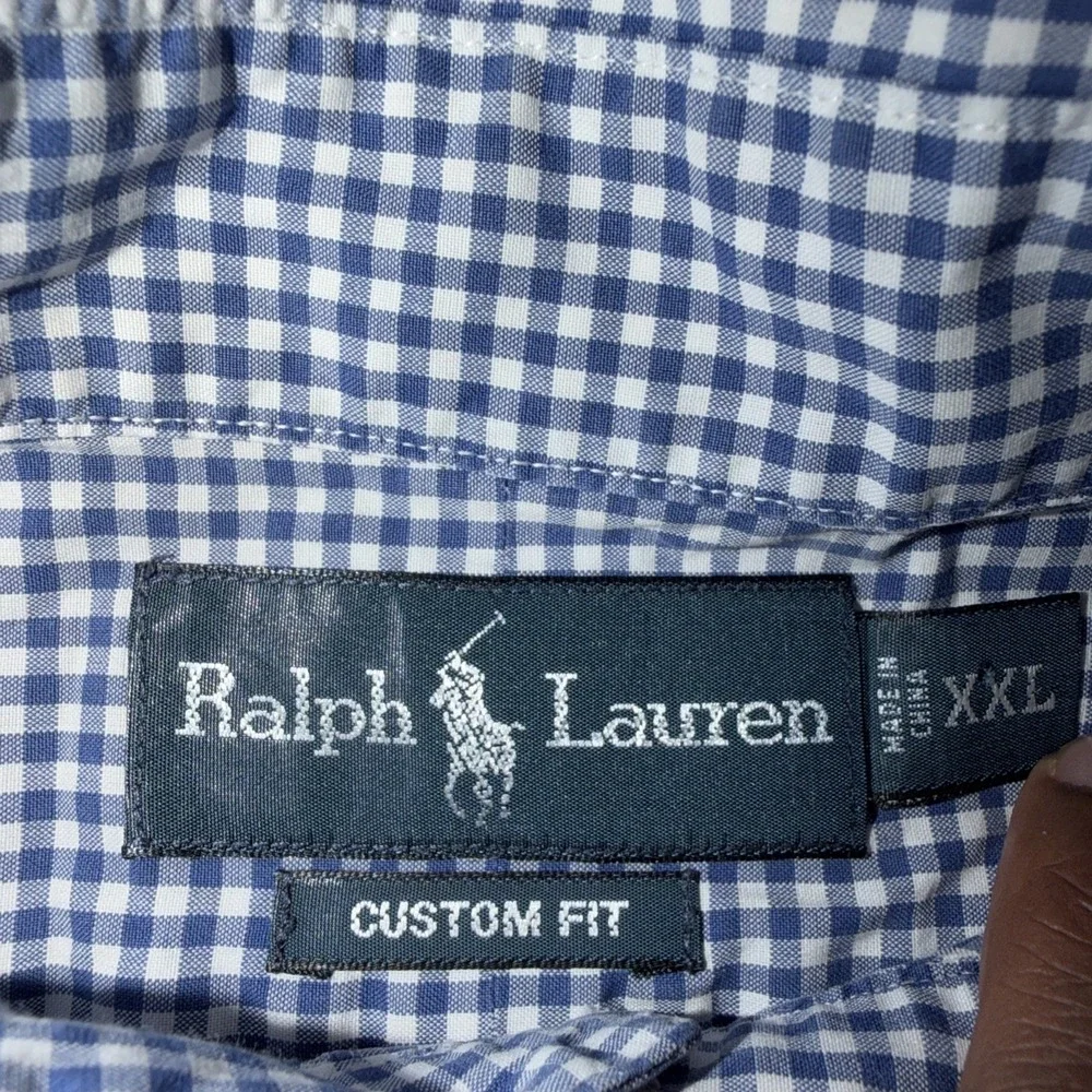 Polo Ralph Lauren Custom Fit Button Down Men's Size 2XL Blue /Red Horse